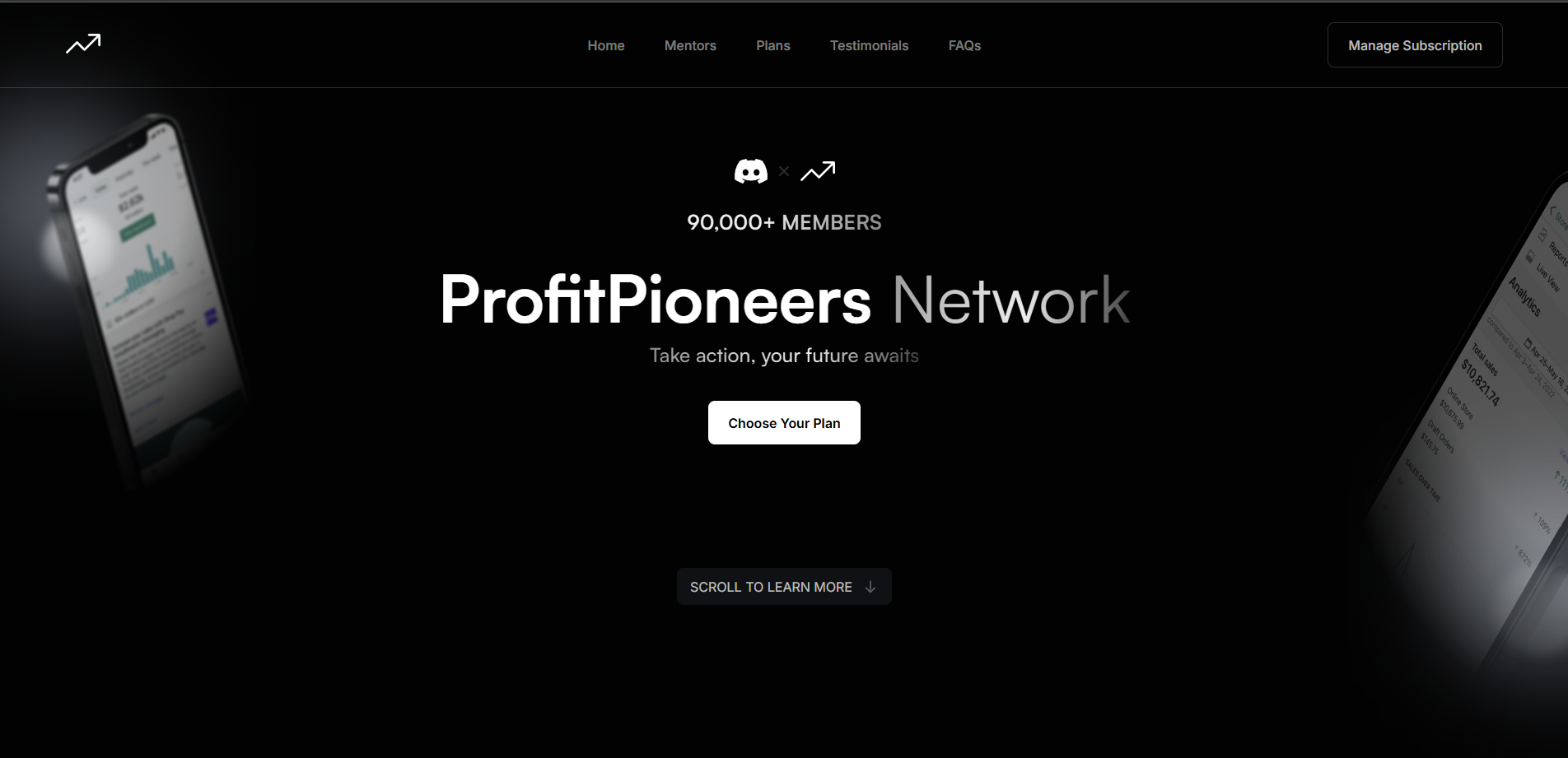 Screenshot of ProfitPioneers Network – Social Growth Community project